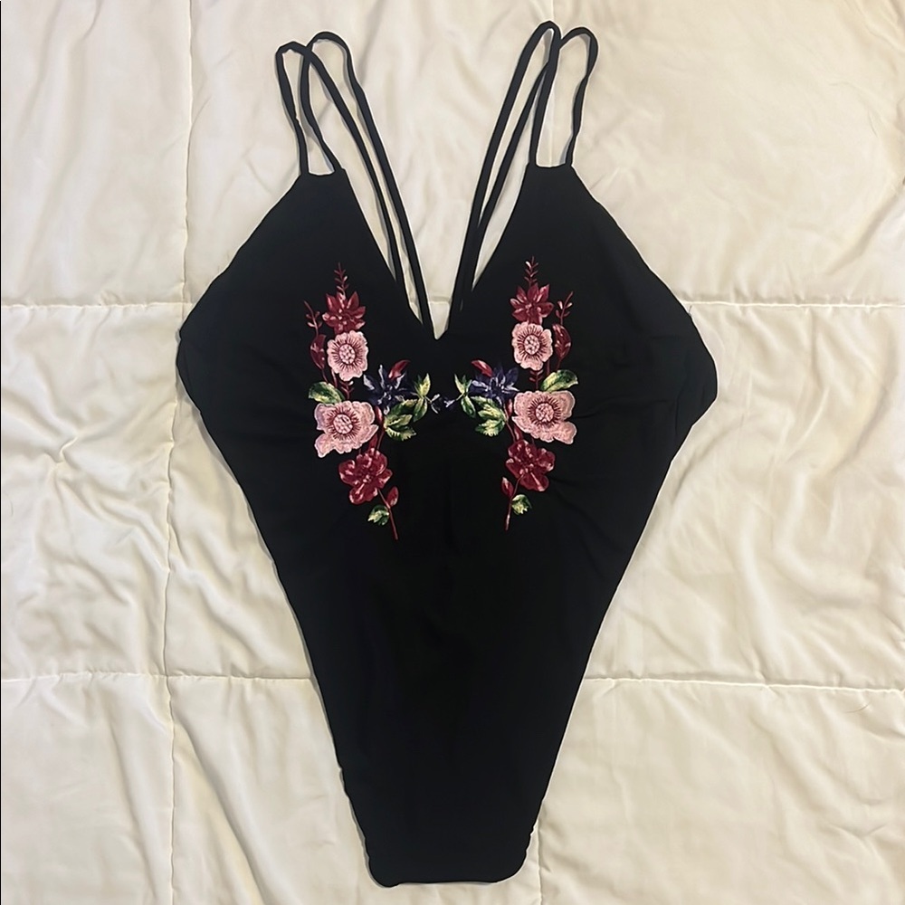 Embroidered Floral Bodysuit